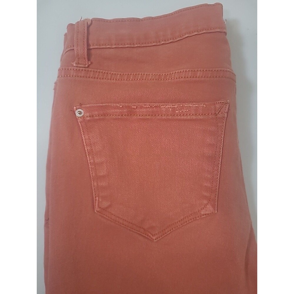 Kensie Vintage Lux Ultimate High Rise Skinny Distressed Jeans Red Raw Hem 8/28 - Picture 10 of 11